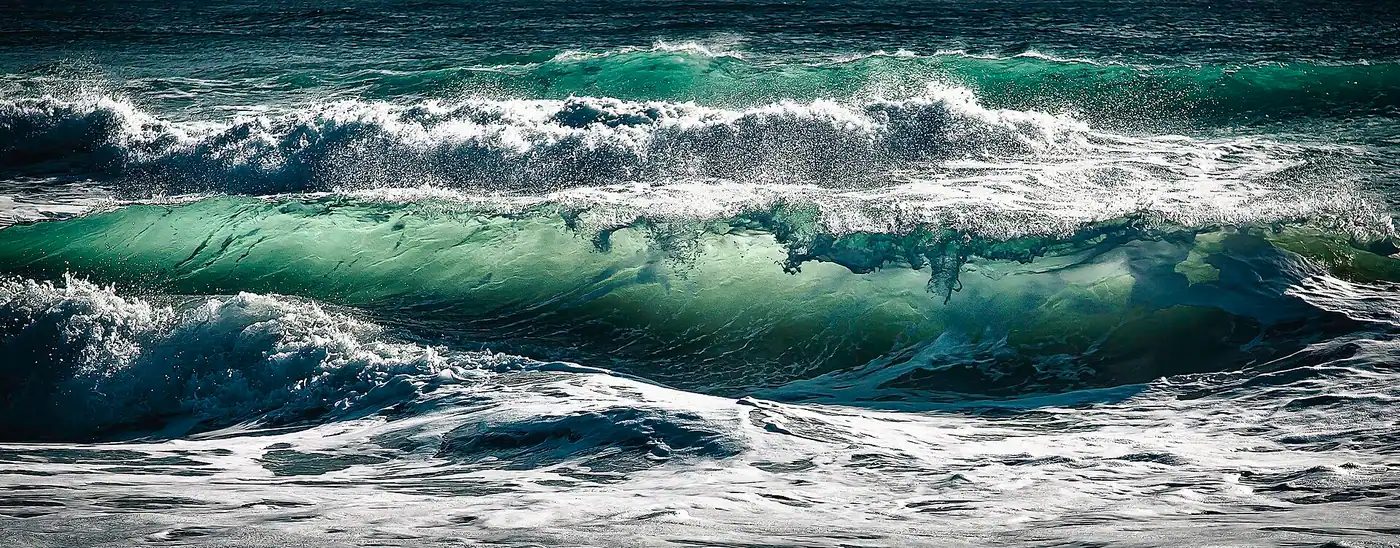 Atlantic surf breaking at Juno Beach